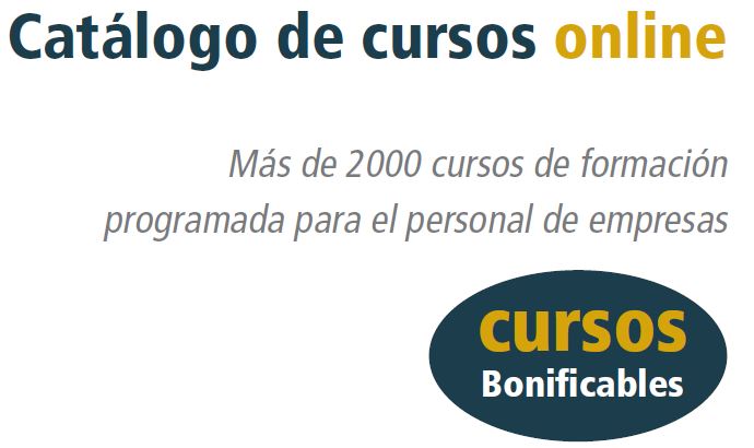 Ya está aquí nuestro CATALOGO DE CURSOS de formación bonificada